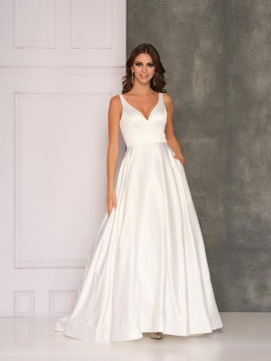 Dave and Johnny 10603 Button Back Gown with Pockets