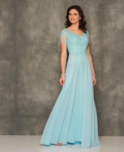 Blue Modest Prom Dresses