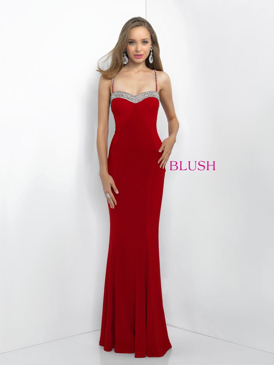 French Novelty Blush 11012 Sexy Jersey Knit Prom Gown