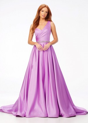 Ashley Lauren 11075 One Shoulder Satin A-Line Gown