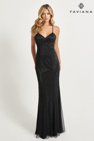 Faviana 11080 Low Cowl Back Prom Dress