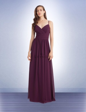 Bill Levkoff 1113 Spaghetti Strap Long Bridesmaid Dress