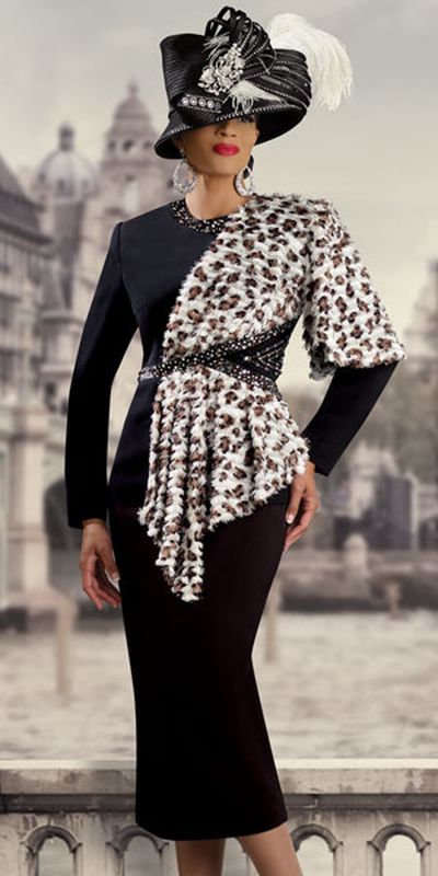 black and white church suit