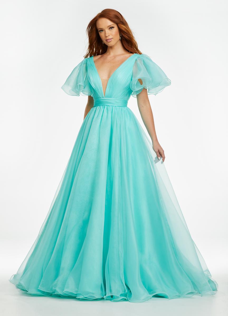 French Novelty: Ashley Lauren 11153 Flutter Sleeve Organza