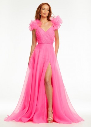 Ashley Lauren 11166 Organza Ruffle Prom Gown