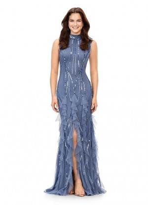 Ashley Lauren 11198 Elegant Beaded Ruffle Gown