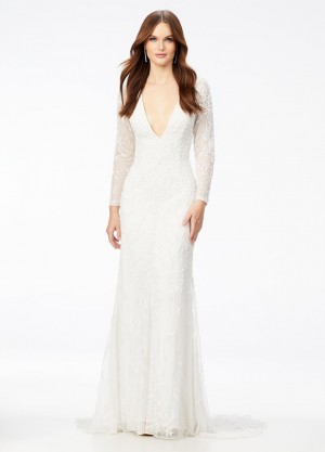 Ashley Lauren 11209 Plunging V Neck Beaded Gown