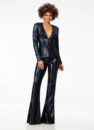 Ashley Lauren 11223 Sequin Blazer Pantsuit