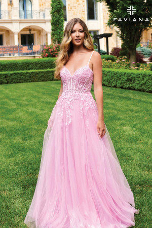 Faviana 11230 Sparkle Tulle A-Line Prom Dress