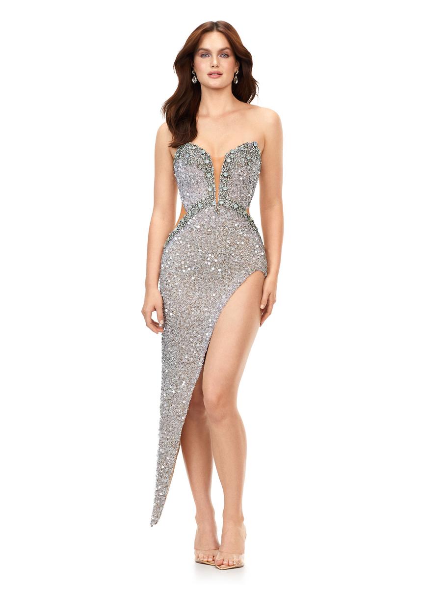 French Novelty: Ashley Lauren 11237 Crystal Sexy High Low Gown