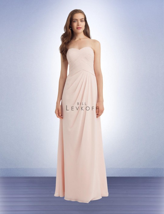 Levkoff crisscross bodice chiffon gown deals