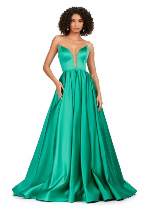 Ashley Lauren 11250 Elegant V Neck A-Line Gown
