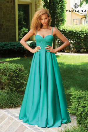 Faviana 11259 Lace Corset Ballgown Prom Dress