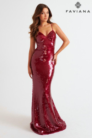 Faviana 11261 Shiny Sequin Prom Dress