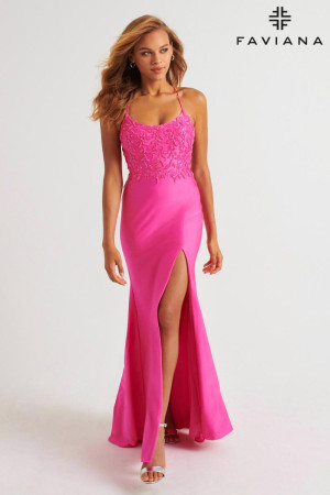 Faviana 11264 Scoop Neck Beaded Prom Dress