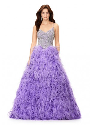 Ashley Lauren 11310 Crystal and Feather Pageant Gown