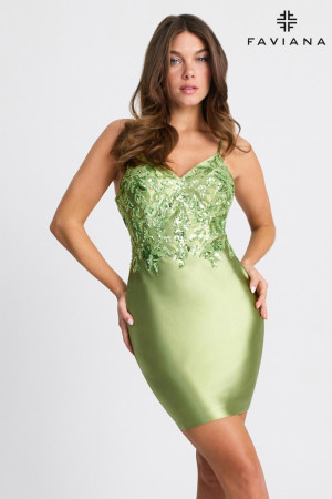 Faviana 11310 Sparkling Applique Cocktail Dress