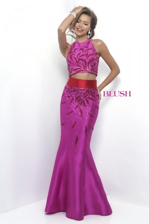 Blush 11319 Beaded Two Piece Prom Dress