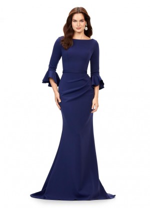 Ashley Lauren 11325 Flounce Sleeve Long Dress