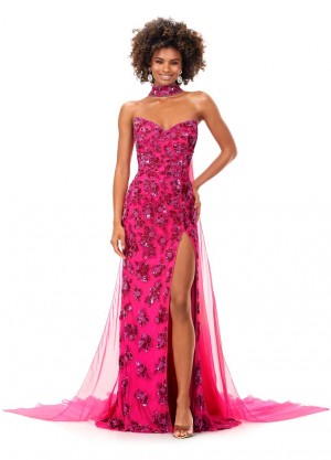 Ashley Lauren 11351 Beaded Pageant Gown with Cape