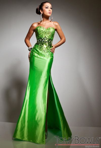 green gala gown