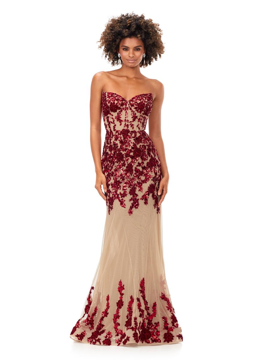 French Novelty Ashley Lauren 11361 Intricately Beaded Gown