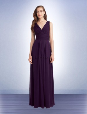 Bill Levkoff 1139 V Neck Long Bridesmaid Dress