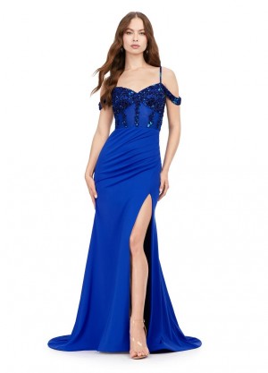 Ashley Lauren 11391 Beaded Sheer Corset Gown
