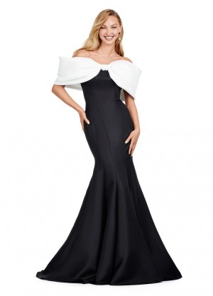 Ashley Lauren 11413 Bow Off Shoulder Mermaid Gown