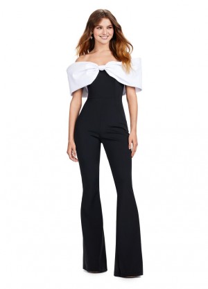 Ashley Lauren 11414 Oversized Bow Jumpsuit