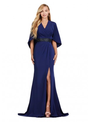 Ashley Lauren 11416 Modern Cape Overlay Gown