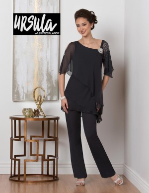 Size 16 Navy Ursula 11436 Chiffon Mother of the Bride Pant Set
