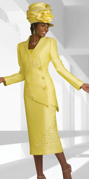 Yellow church suits for ladies new arrivals