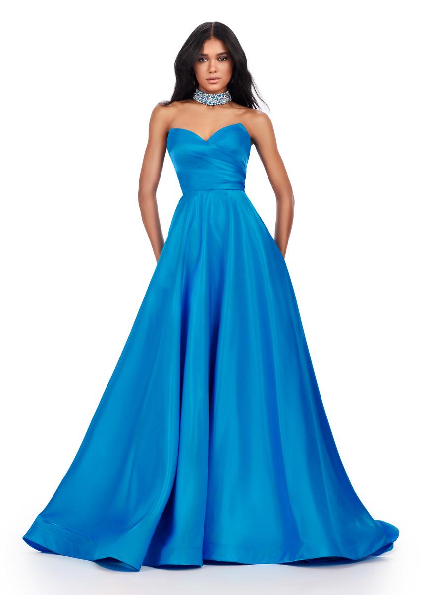 French Novelty Ashley Lauren 11473 Fabulous Satin ALine Prom Dress
