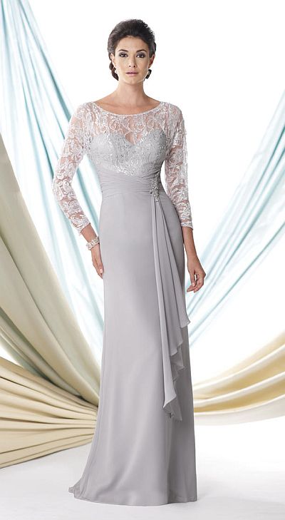 long sleeve mother of the bride dress