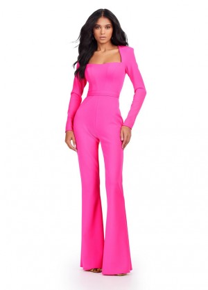 Ashley Lauren 11530 Long Sleeve Scuba Jumpsuit