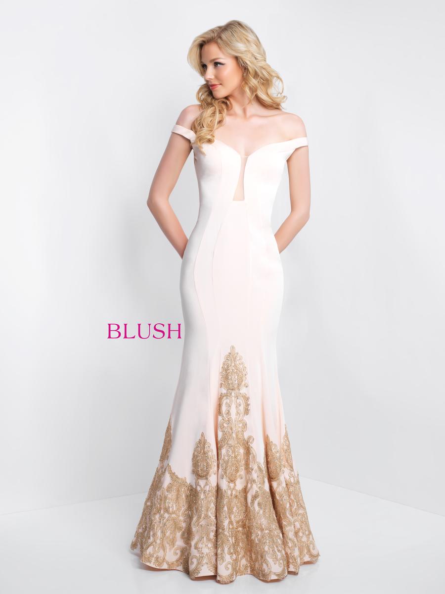 blush trumpet gown