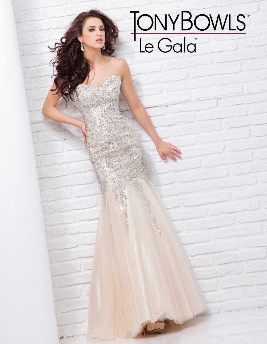 Champagne Prom Dress Tony Bows
