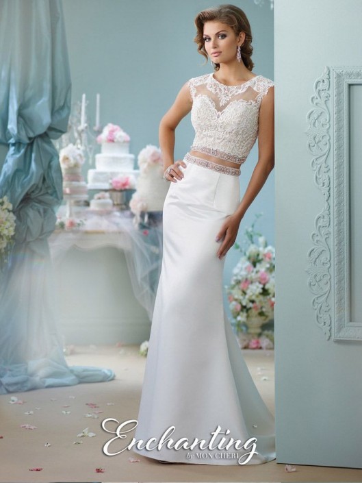 Enchanting By Mon Cheri 116131 2pc Destination Wedding Gown French Enchanting By Mon Cheri 116131 2pc Destination Wedding Gown