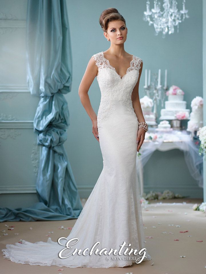 Enchanting By Mon Cheri 116132 Lace Informal Wedding Gown French