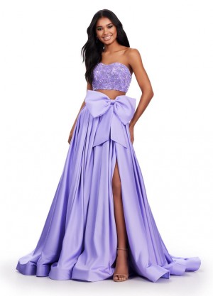 Ashley Lauren 11650 Beaded 2 Piece Bow Gown
