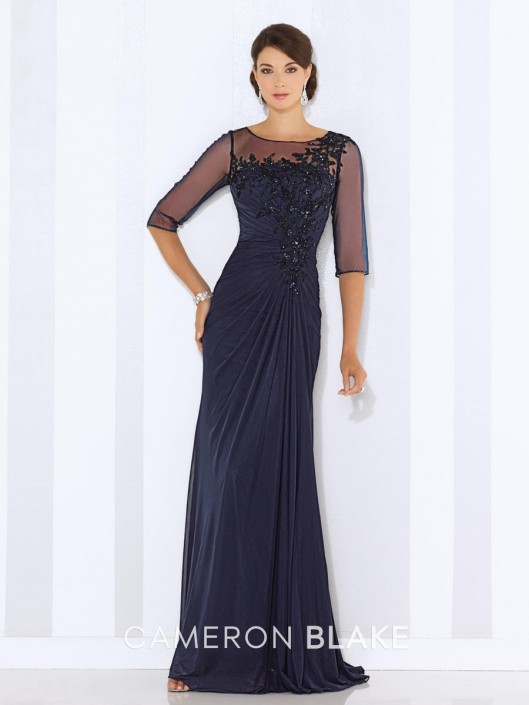 sheer sleeve gown