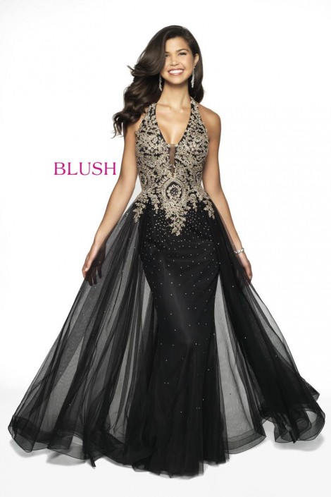 Lace Halter Prom Dress