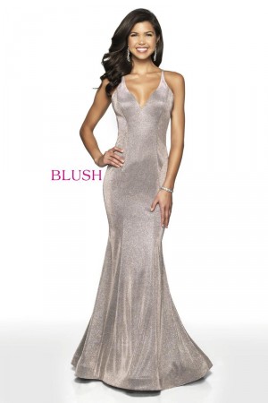 Blush 11726 Fitted Shimmer Prom Dress