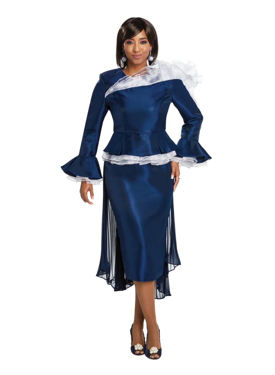 French Novelty: Donna Vinci 11741 Organza Ruffle 2 Piece Church Dress