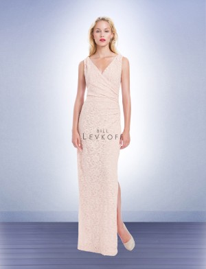 Bill Levkoff 1176 V Neck Sequin Lace Bridesmaid Gown