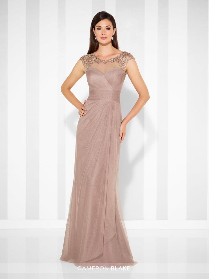 Mother's Tan Wedding Dress for July