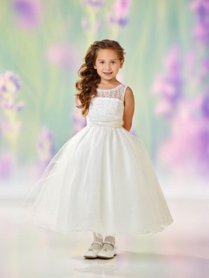 Size 3 Ivory Joan Calabrese by Mon Cheri 118325 Flower Girls Dress