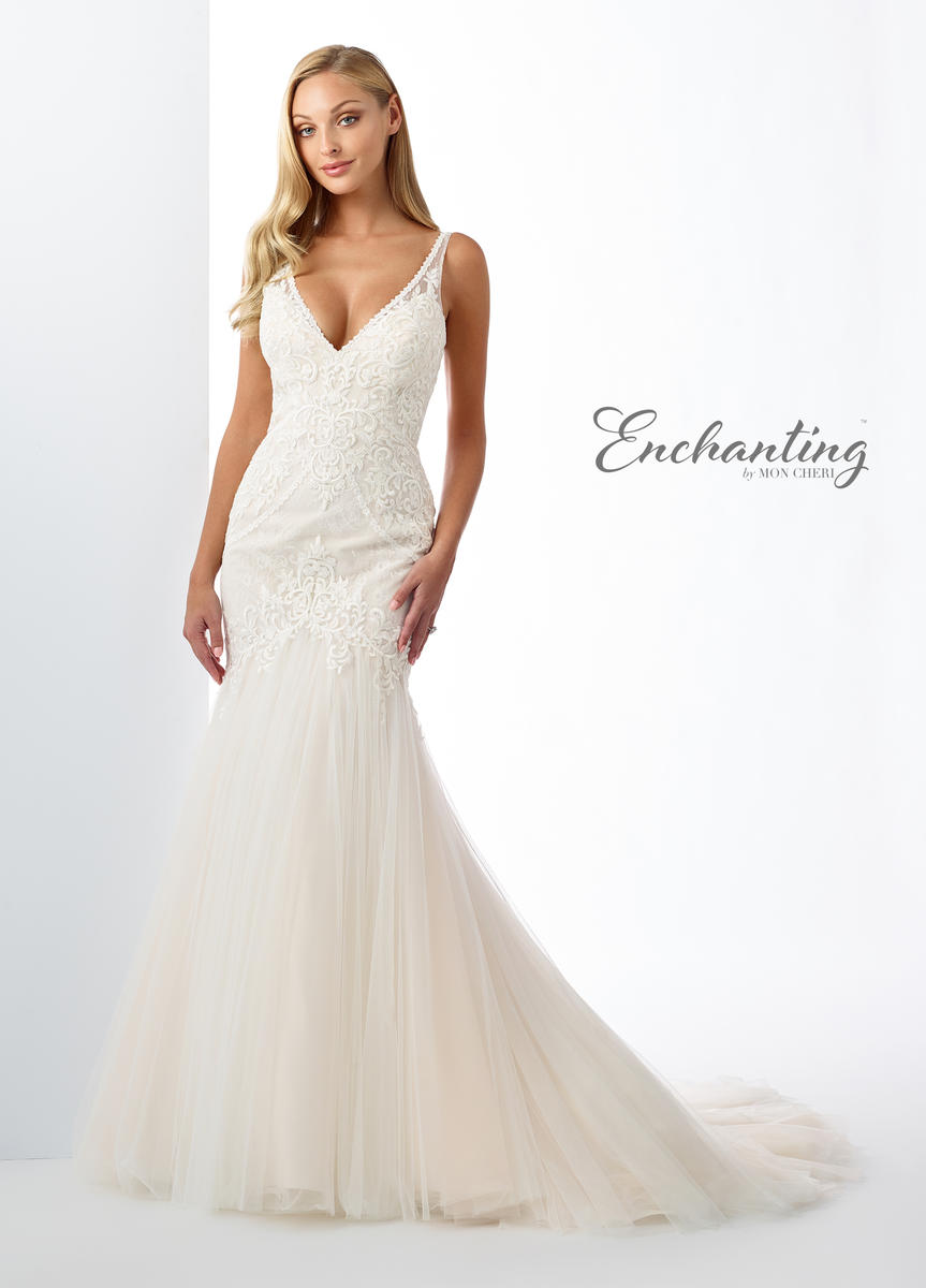 Enchanting By Mon Cheri 119104 Lace Casual Wedding Gown French