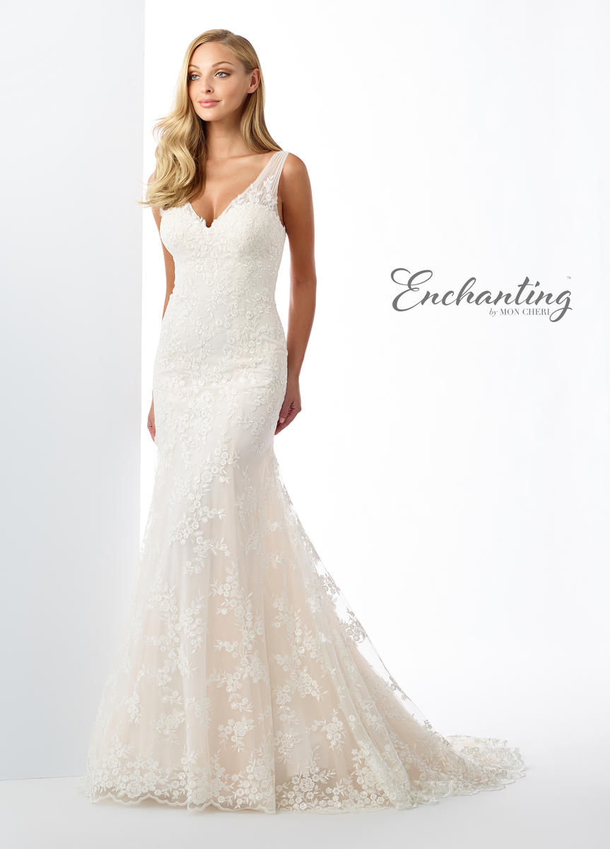 Enchanting By Mon Cheri 119114 Drop Waist Wedding Gown French Novelty